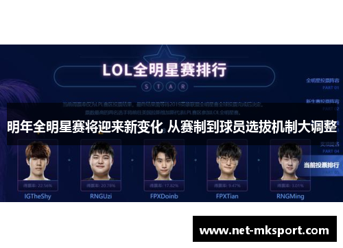 明年全明星赛将迎来新变化 从赛制到球员选拔机制大调整