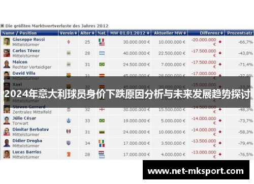 2024年意大利球员身价下跌原因分析与未来发展趋势探讨